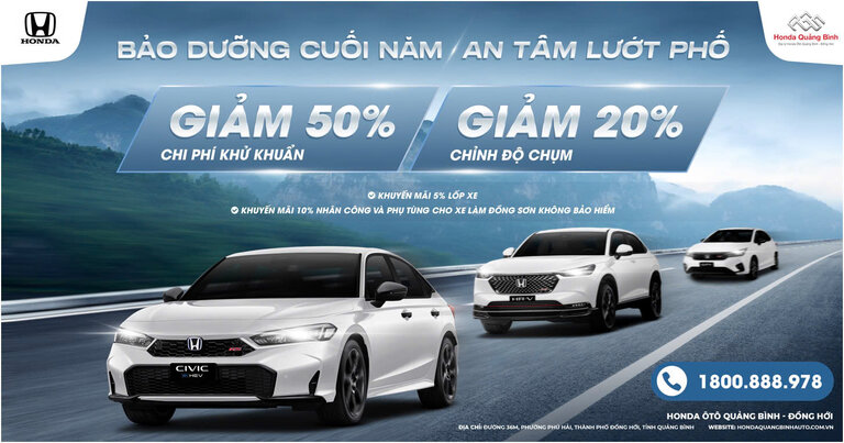 BẢO DƯỠNG CUỐI NĂM - AN TÂM LƯỚT PHỐ CÙNG HONDA QUẢNG BÌNH