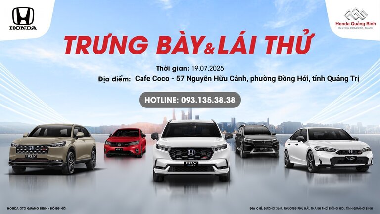 Lái thử xe Honda - Trải nghiệm sau tay lái – Cảm nhận khác biệt cùng Honda Ô tô Quảng Bình