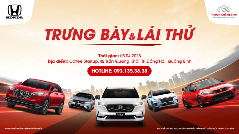 SỰ KIỆN LÁI THỬ Ô TÔ HONDA ĐỈNH CAO CÙNG HONDA QUẢNG BÌNH TẠI TP ĐỒNG HỚI