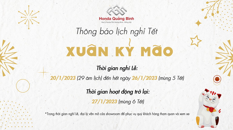 Thông báo lịch nghỉ Tết âm lịch 2023